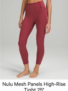 lululemon athletica Nulu Mesh High-Rise Leggings in Mulled Wine